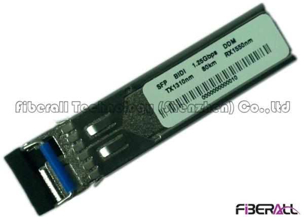 BIDI Long Haul SFP Optical Transceiver LC Single Mode Fiber 1.25G 80KM