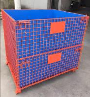Powder Coating Stackable Steel Pallet Cage For Efficient Warehouse