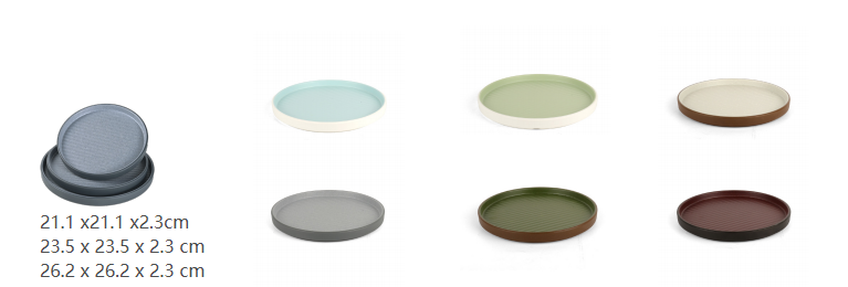 Striped disc Resistance Melamine Tableware BPA Free Non Toxic Melamine Resin Durable Ecofriendly Lightweight Dinner Set
