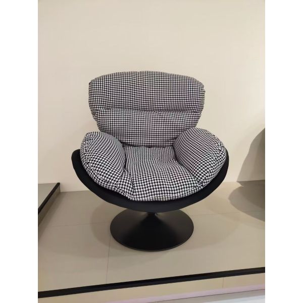 Modern Eggshell Swivel Recliner Single-Seater Accent Lounge Sofa Chair for Living Room Outdoor Leisure Lazy Recliner Comfortable