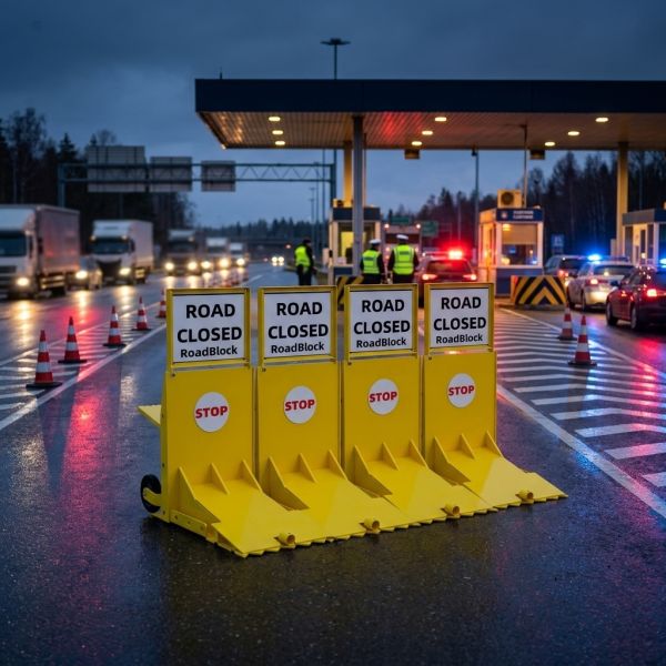 PAS68 Crash Rated Mobile Vehicle Barrier with Modular Design and 60-Ton Load Capacity