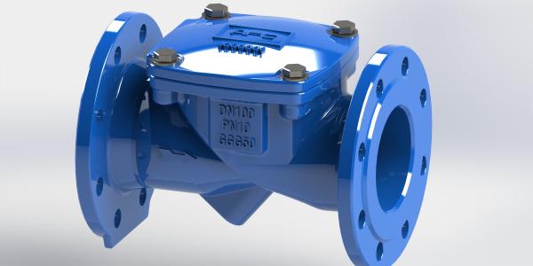 水 ISO 認証 スイング フレックス チェックバルブ ダクタイル鋳鉄ボディ材質 温度範囲 0-80℃