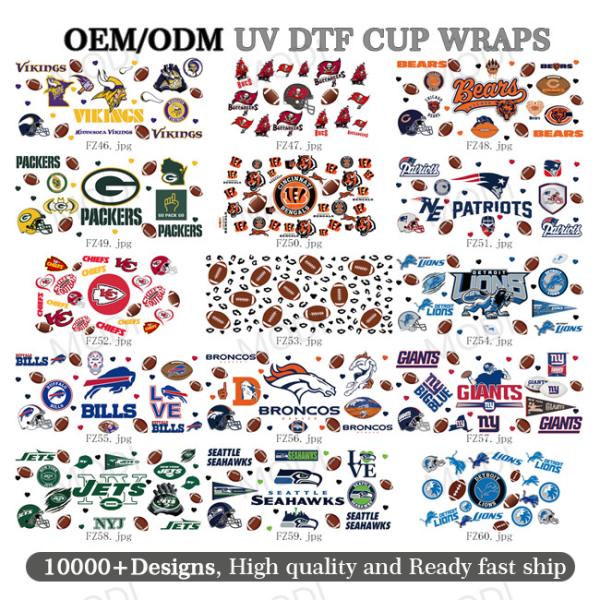 16oz Baseball Sports Theme UV DTF Transfer Glass Cup Stickers