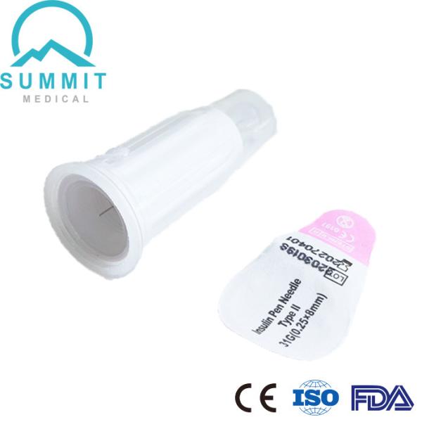 Ультратонкая диабетическая игла ручки безопасности для удобных впрысок, 31G 8mm, 100 ПК