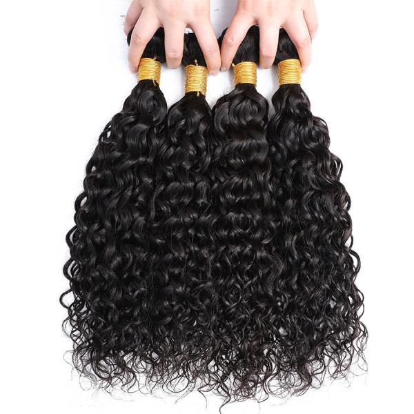 WATER WAVE Cheap Natural  Remy Indian Human Hair Vendor Weave Bundles and wefts
