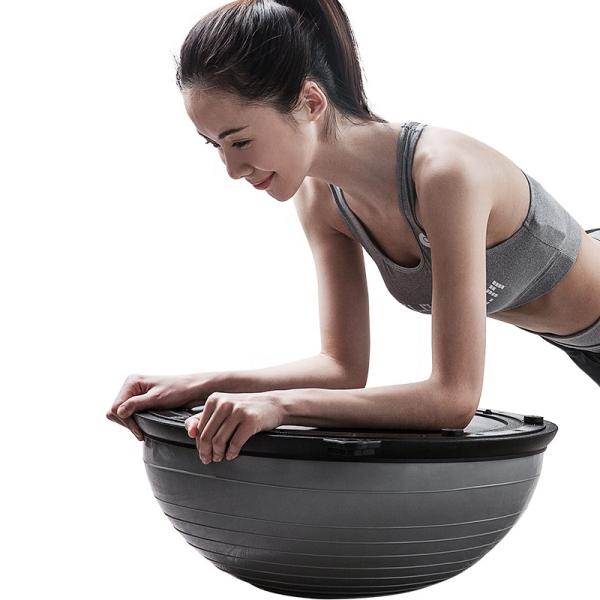 Anti Skid Grey Gym Half Balance Ball For Yoga Workout Massage Balance Ball