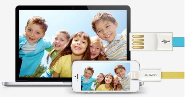 Pisen colored lightning USB cable for Iphone Xs Max/XR/X(S)/8(plus)/7(plus)/6S(plus)/6(plus)/5(S,C)/Ipad air/mini