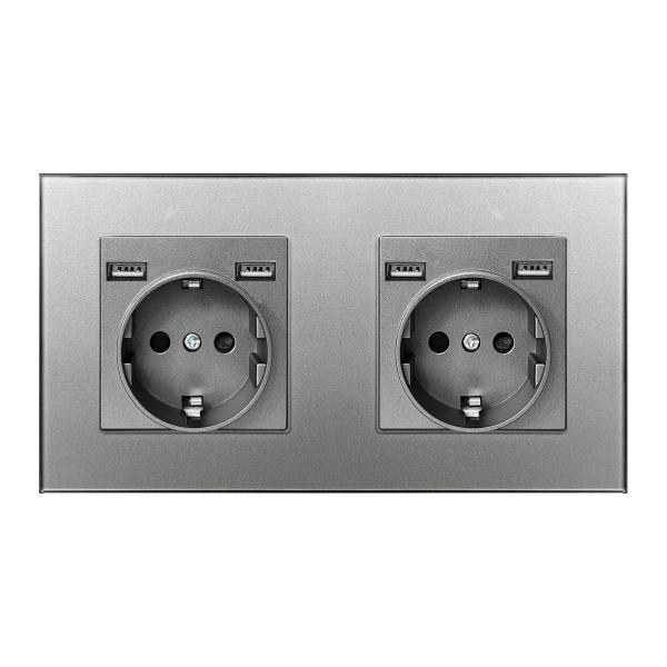 60mm AC250V Electrical Wall Socket Bottom Box 4 Usb Plug Socket Port