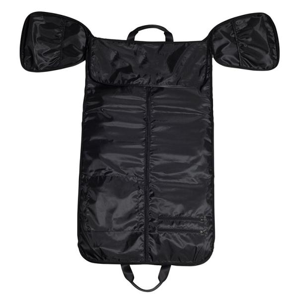 Black Garment Weekender Bag With Detachable Adjustable Shoulder Strap