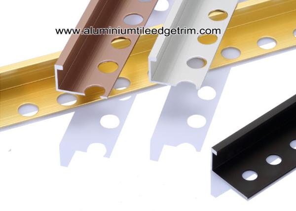 Pre Polished Bright Chrome L Angle Aluminium Tile Edge Trim 6mm / 8mm / 10mm  / 12mm