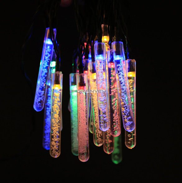 Fairy Solar Powered Outdoor Icicle Christmas Lights , Solar Powered String Garden Lights 30LED