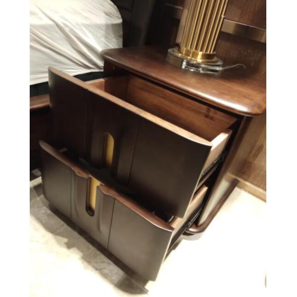 Durable European Solid Wood Furniture / Solid Wood Nightstand Simple Handles Design