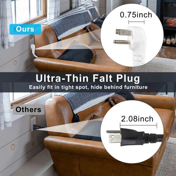NEMA 5-15P to 5-15R Power Cord 1FT 2FT for PC Power Supply