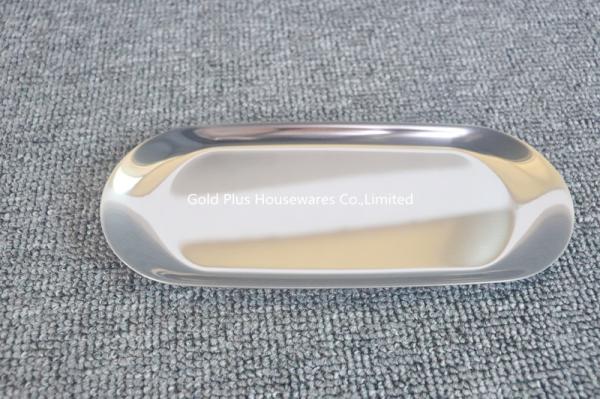 Tableware 24cm dia towel tray serving tray for spoon nordic style silver stainless steel dessert dining pate
