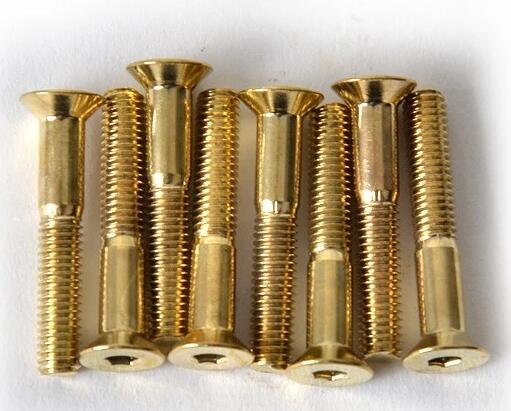 Steel MS3313-1 Round Head Bolt Bulk Skateboard Hardware Golden 25mm Bolts
