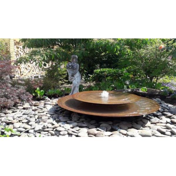 120cm Cascading Waterfall Corten Steel Water Bowl Pre Rusted