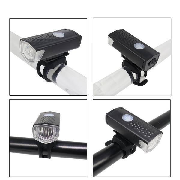 3 Modes LED Bicycle Lights Set for 1.5-4 Hours Endurance and USB Rechargeable Battery