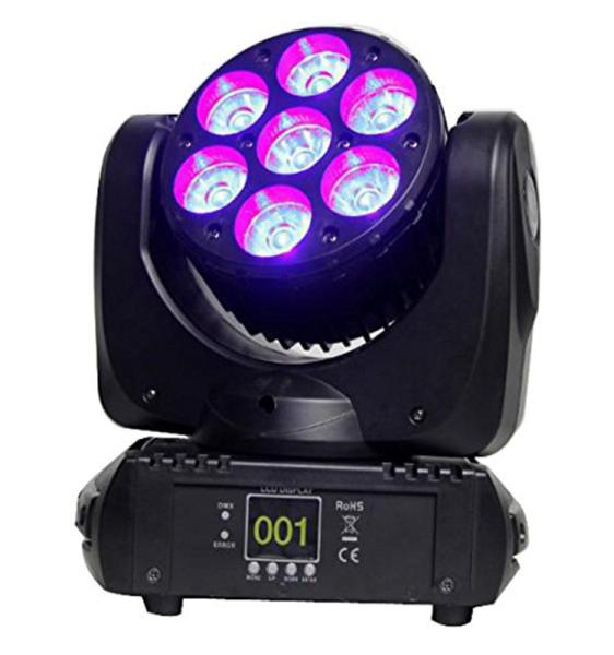 7 Pc 12W 4in1 LED Mini Moving Head Light RGBW Wash Light Disco LED Stage Lighting