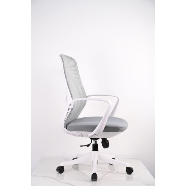 Staff Meeting Ergonomic Mesh Office Chair with Low Back White Frame