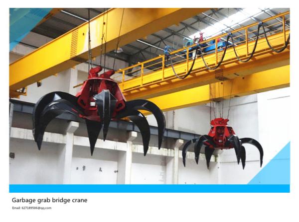 China's high quality and low price 25 ton garbage grab bridge double beam crane, power plant double beam crane, grab dou