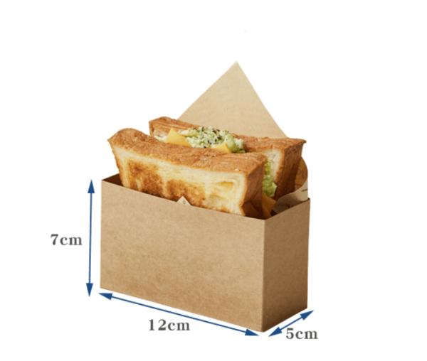 Birch Croissant Bread Paper Tray Disposable Kraft Paper Packaging Box For Sushi Lunch French Fries Burger Sandwich Food Baking