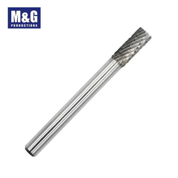 3 - 6mm Shank Tungsten Carbide Rotary Burrs Cylinder With End Cutter Long Life