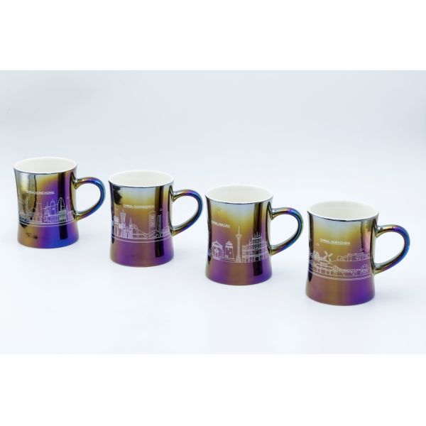 Customized Ceramic Souvenir Coffee Mug Bulk With Advanced Electroplating