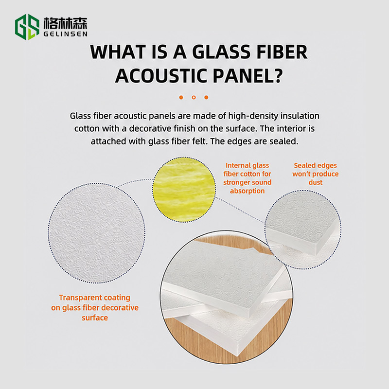 Fiberglass Acoustic Wall Panels 600x600mm Fabric-Wrapped Soundproof for Cinema Office