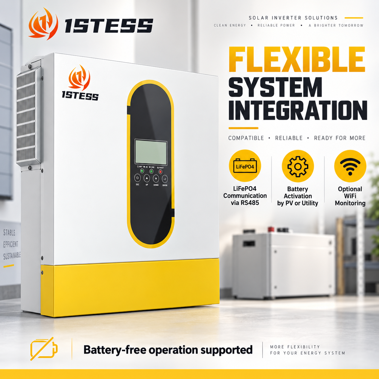 1stess EMT Series 3.6kW–11kW Off-Grid Solar Inverter with MPPT and Dual Outputs