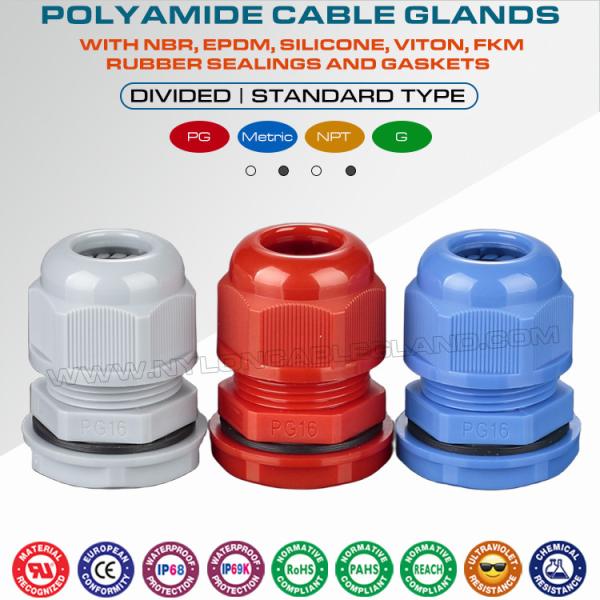 IP68 valoró las glándulas de cable nas-metálico del reborde (alivio de tensión, apretones del cordón, las glándulas del cordón)