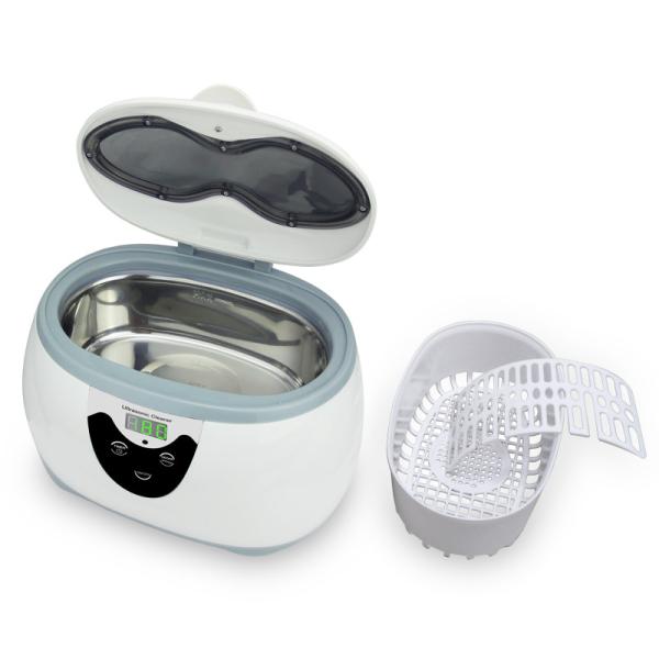 da joia de aço inoxidável do temporizador de 0.6L banho ultrassônico dental de vidro do líquido de limpeza Digitas
