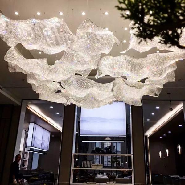 Большая кристаллическая люстра сверхразмерная кристаллическая люстра арт-деко