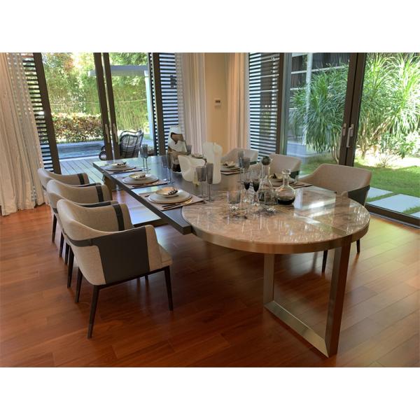 Мебели стиля Италии обеденного стола прямоугольника дизайн современной искусственной мраморной роскошный