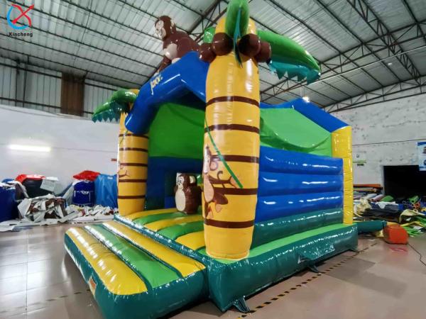 Commercial Jungle Monkey Inflatable Bounce House Combo Jumping Castle