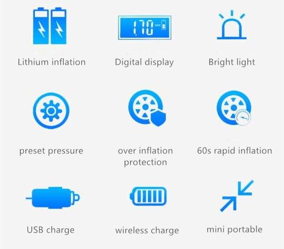 Мини портативный Inflator автошины пневматического насоса 2000mA DC12V