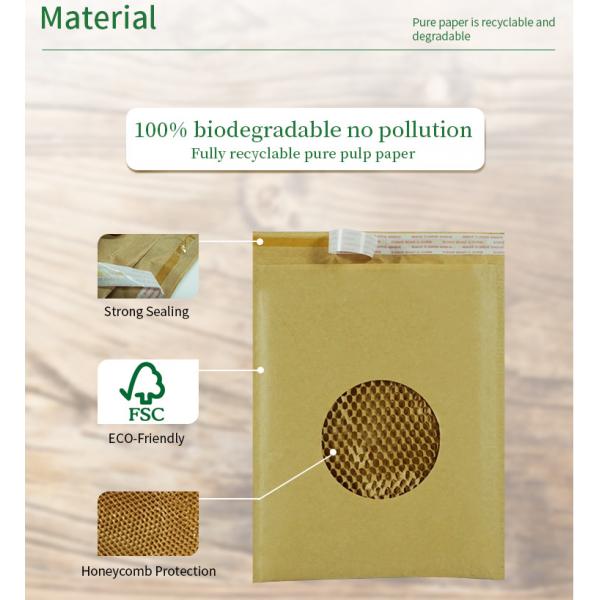 Пластиковая свободная Biodegradable бумажная почтовая отправка кладет валик в мешки сота для доставки