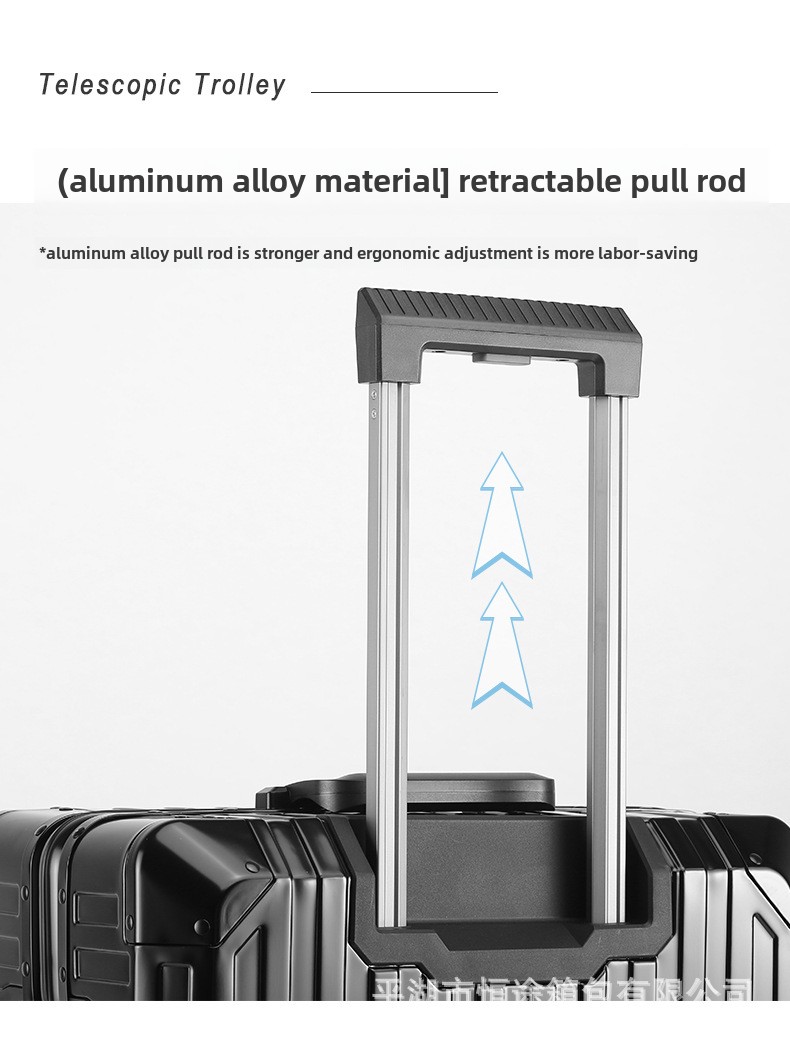 All-Aluminum Magnesium Alloy Travel Suitcase Unisex Fashionable Universal Wheel Boarding Luggage Men's Women's Metal Trolley for
