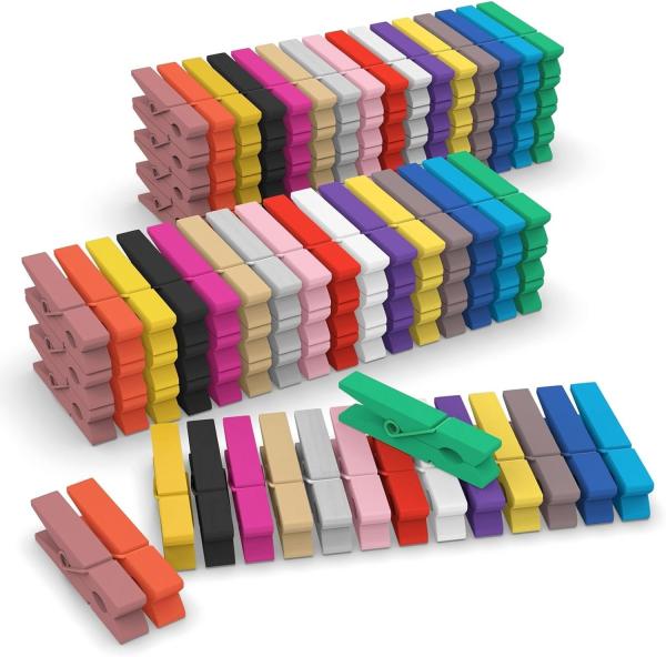 Colored Wooden Clothespins,  Color Clothes Pins for Clip Pictures Photos Decorative