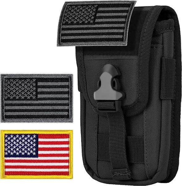 Tactical Cell Phone Holster Pouch, Tactical Smartphone Pouches Cellphone Case Molle Gadget Bag Molle Attachment Belt