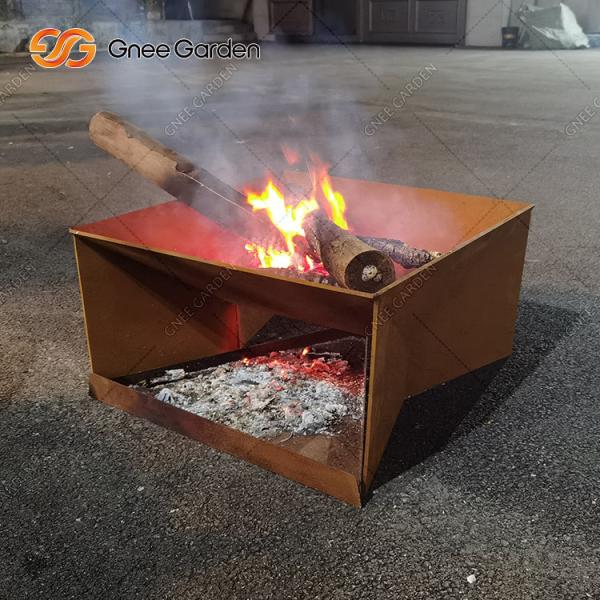 Garden Wood Burning Corten Steel Firepit for Backyard Camping