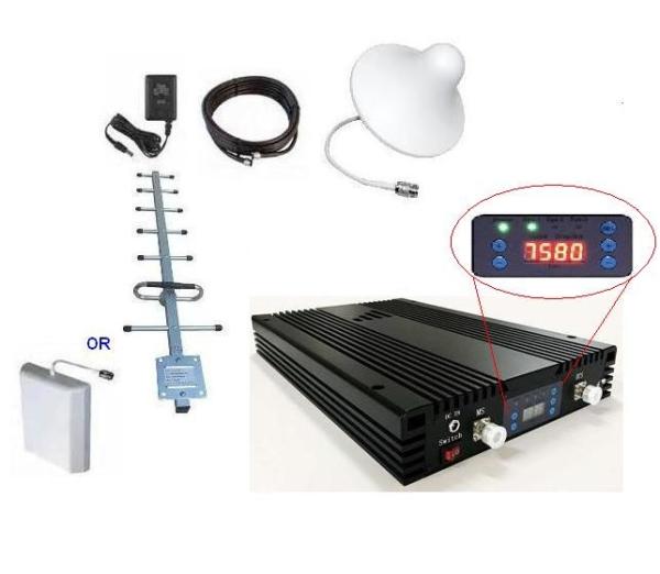 Quad Band Mobile Signal Repeater 1000sqm Coverage CDMA GSM AWS LTE ISO Approval