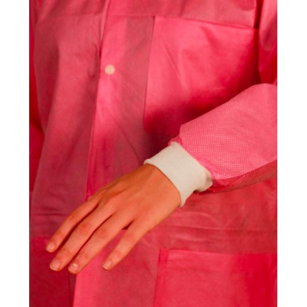 Белое устранимое пальто лаборатории полипропилена, фильм прокатало устранимые пальто посетителя