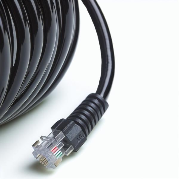 RJ11 RJ12 Spiral Telephone Cable 6ft 24AWG 350MHz Shielded