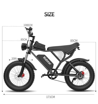 high carbon steel 350w Electric Bike Electric Mid Drive Fat Bike 80Km