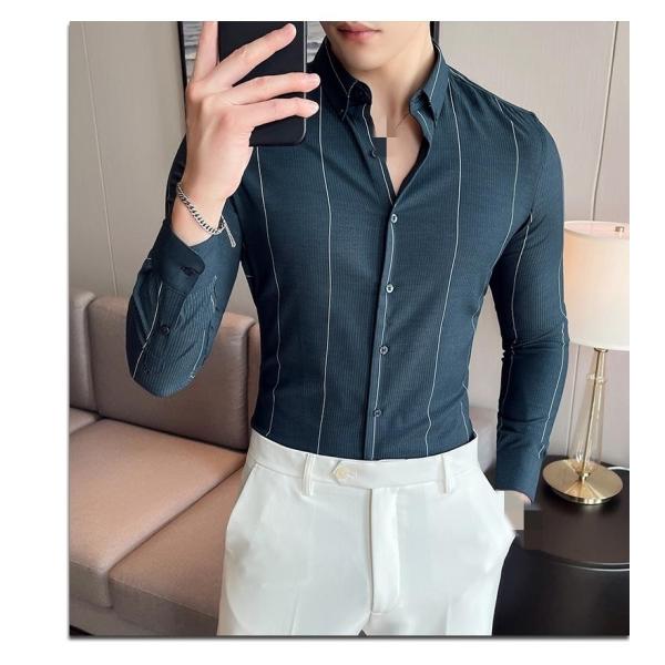 Нетканые офисные рубашки стройные классические мужские рубашки с неформальным стилем 100% хлопка