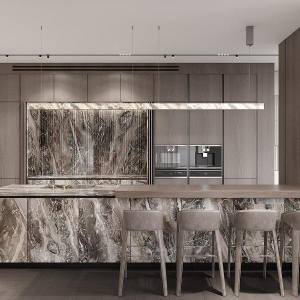 Luxury Customized Kitchen Cabinet Kitchen Furnitures Design Wood Veneer Kitchen Cabinet