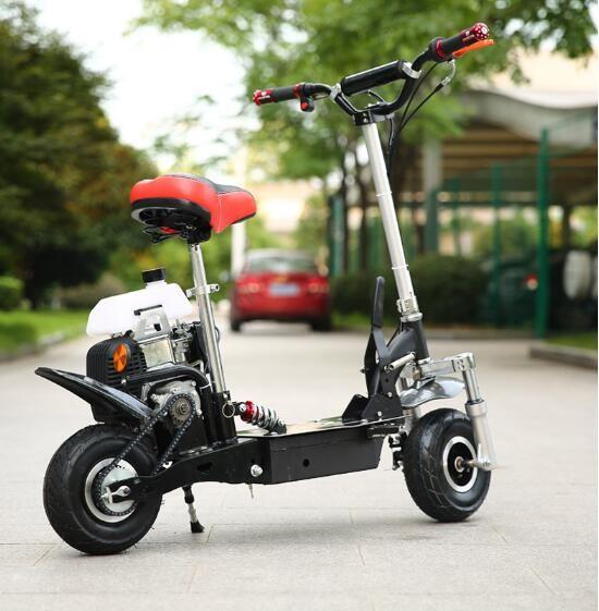 aço de alta elasticidade de trotinette de motor do curso 49cc 4 mini com o pneumático pneumático de 10 polegadas
