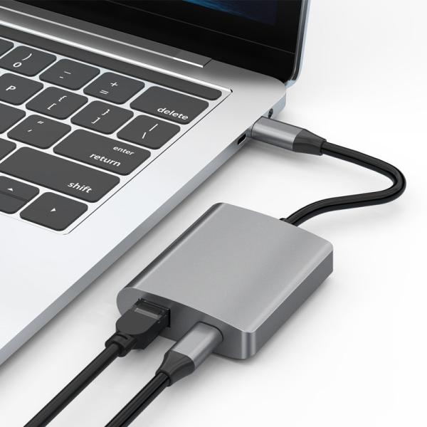USB C 3.2 Gen1 External Network Adapter Splitter With PD 100W Charger