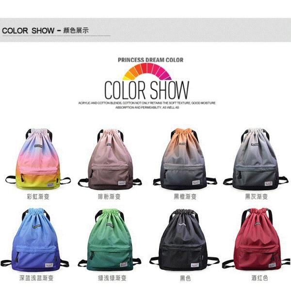 Easy Carrying Drawstring Gym Backpack , Waterproof Sports Backpack Leaf Blade Pattern
