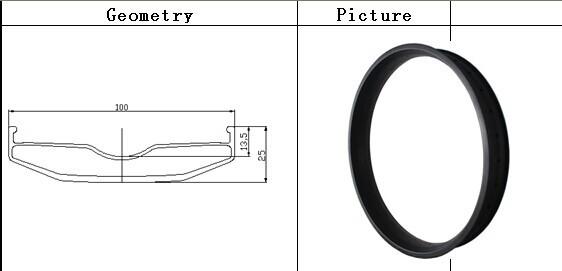 2014 most popular high quality 26inch 100mm carbonclincher  carbon fat bike rim for sale